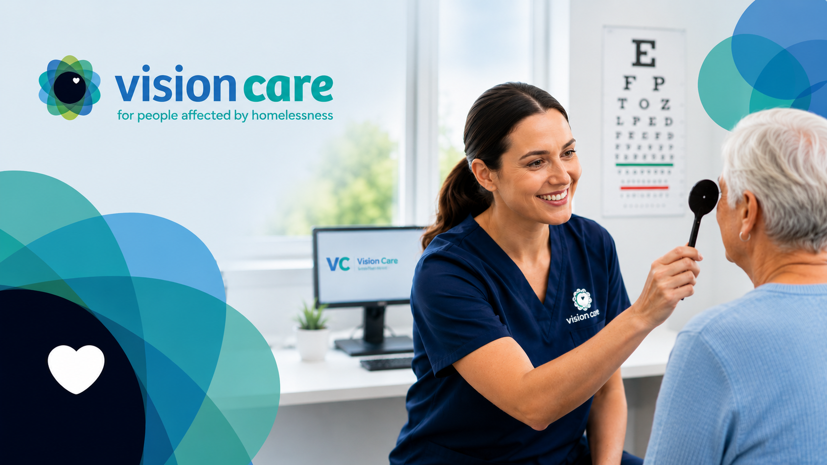 Vision Care clinician carrying out an eye-care consultation